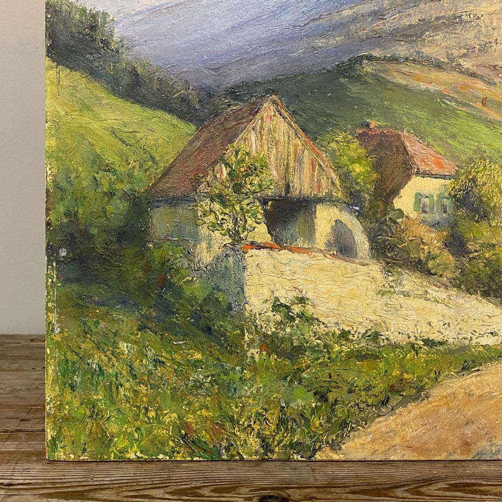 Wood Oil Painting on Board by H. G. Ontrop For Sale