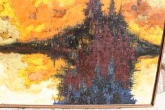 Peinture à l'huile sur panneau de Ron Stokes intitulée Cathédrales dans la brume de Florence