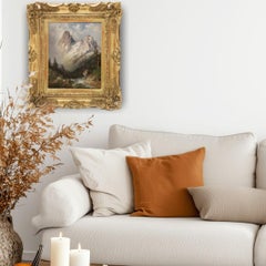 Oil Painting on Board, Mountain Landscape Dated 1972