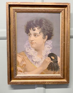Oil Painting on Board Portrait of a Masquerade  A delightful portrayal