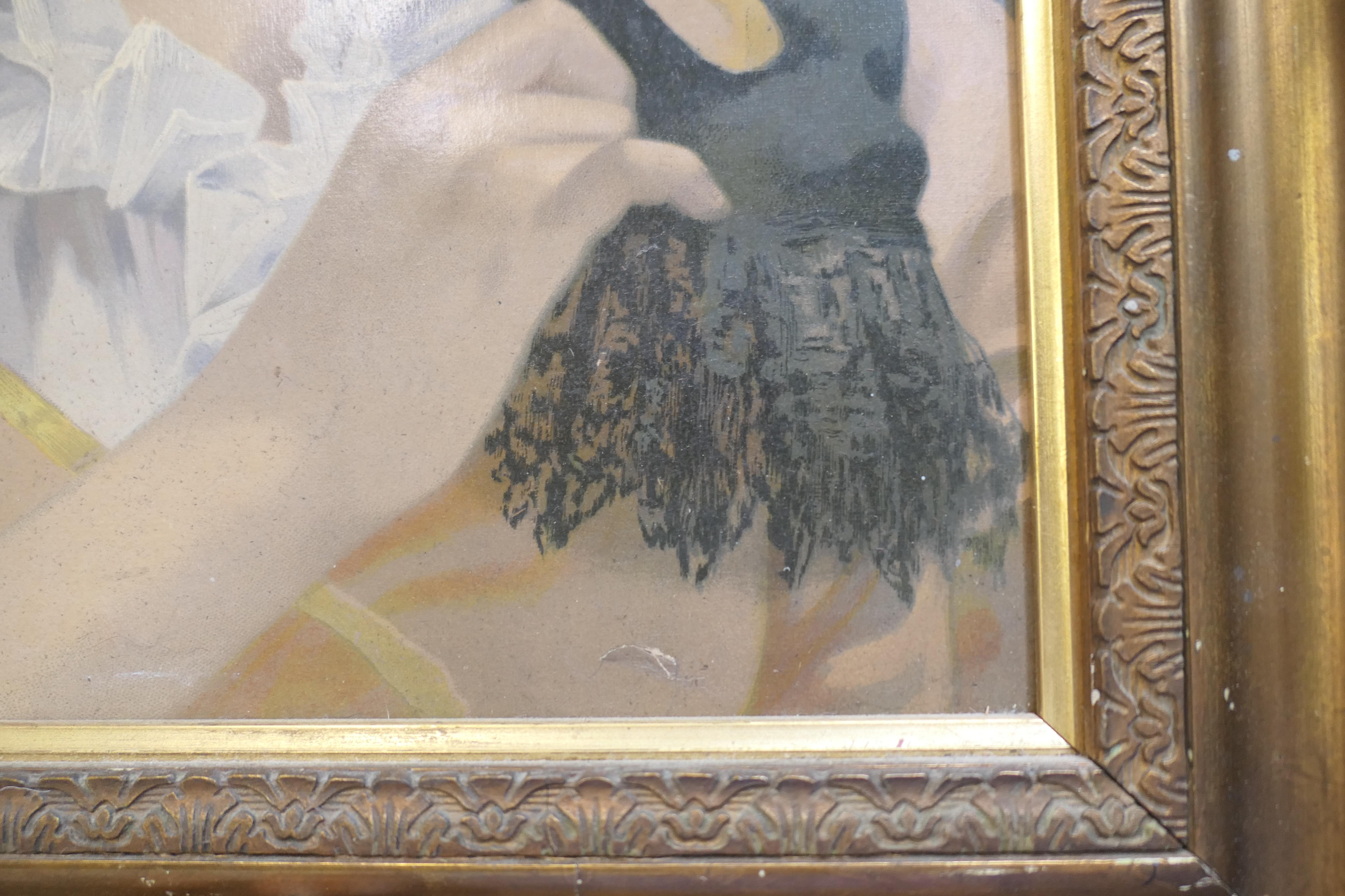 Pittura a olio su tavola Ritratto di una mascherata  Un ritratto delizioso in vendita 1