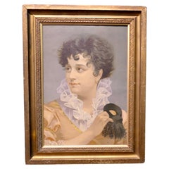 Pittura a olio su tavola Ritratto di una mascherata  Un ritratto delizioso