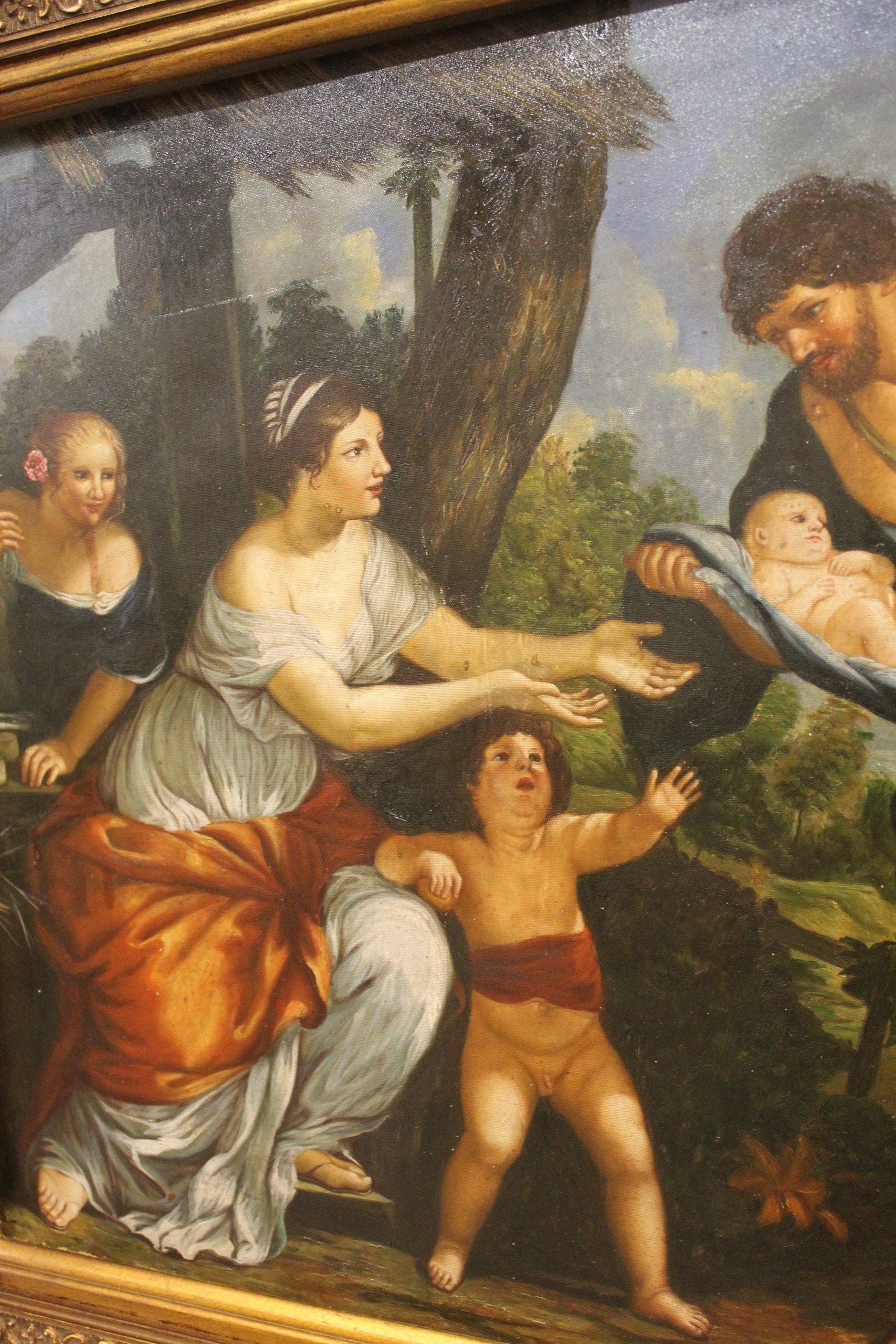 20ième siècle Peinture à l'huile sur toile d'après Cortona en vente