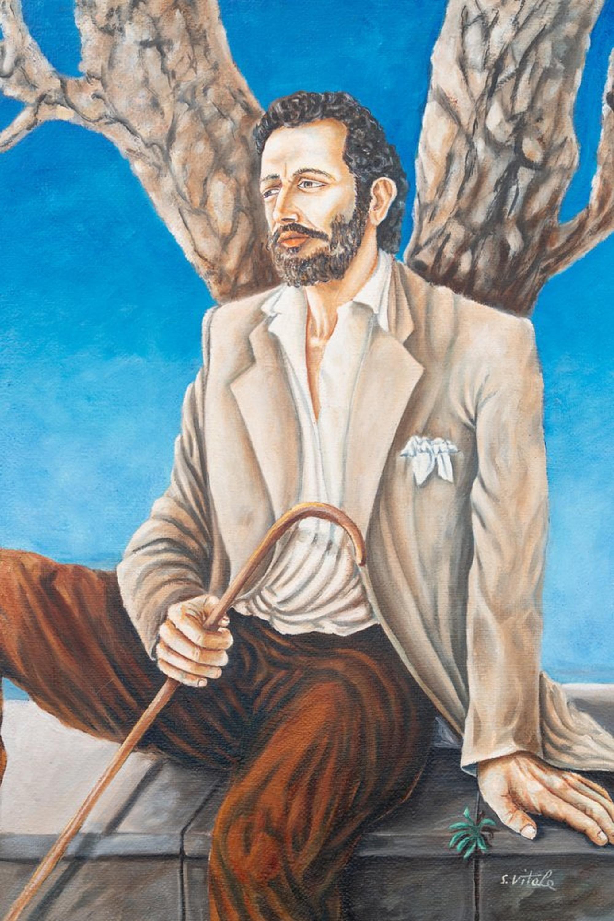 Moderne Peinture à l'huile sur toile Agnelli 2000 en vente