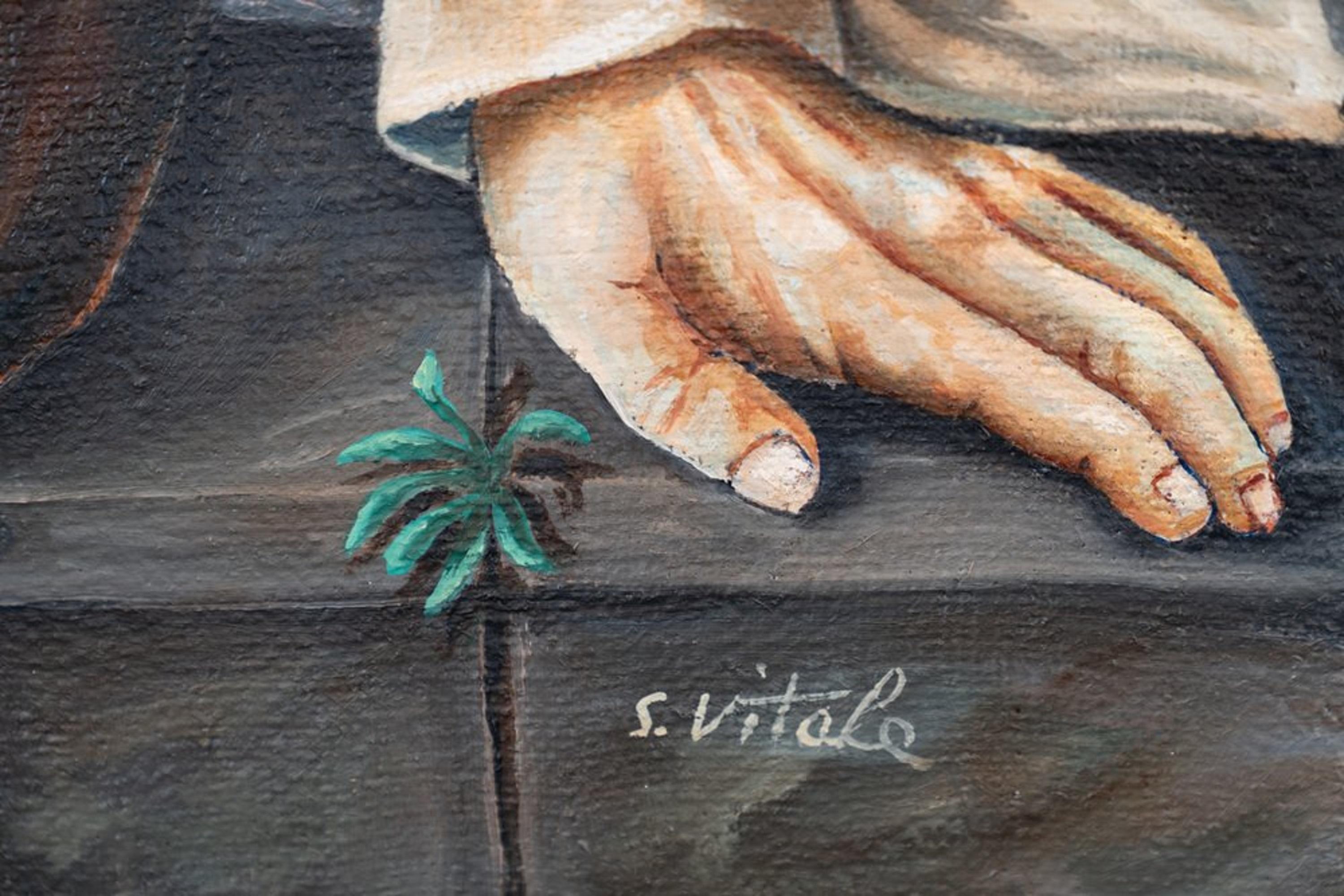 Peinture à l'huile sur toile Agnelli 2000 Excellent état - En vente à Manzano, IT