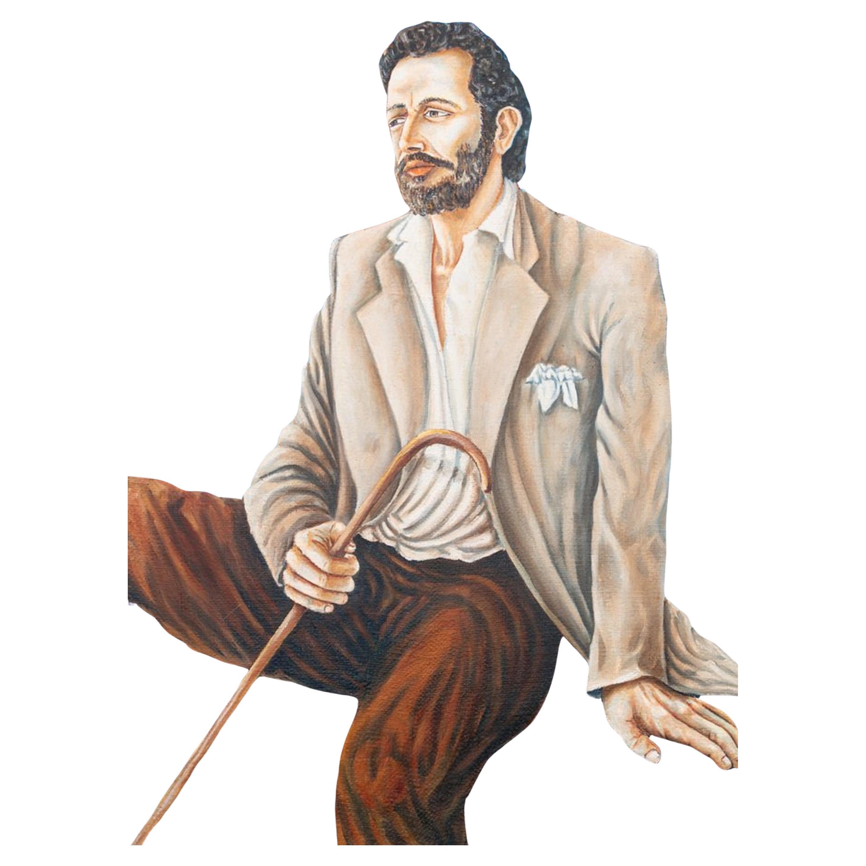 Peinture à l'huile sur toile Agnelli 2000 en vente