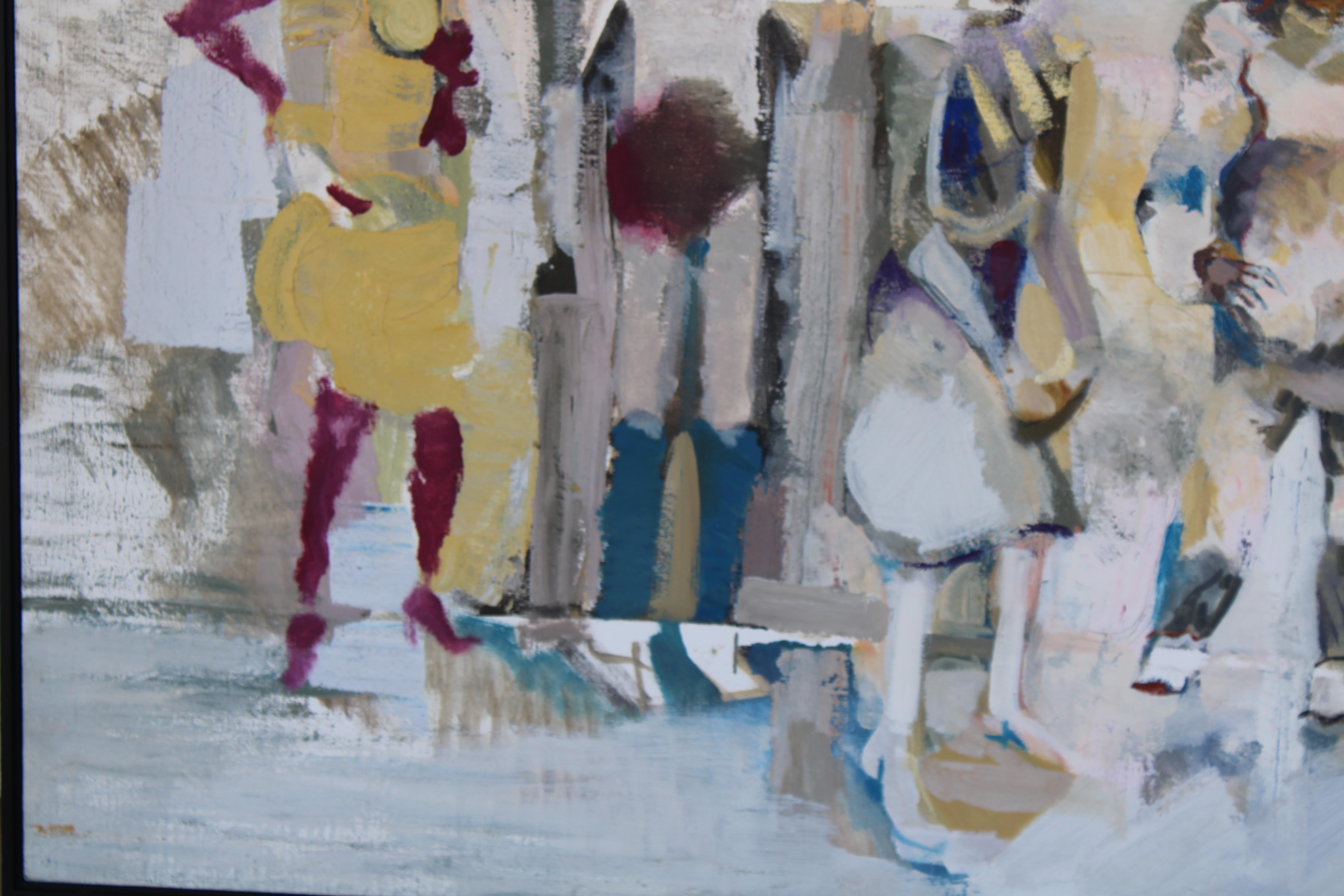 Peinture à l'huile sur toile d'Andrew DeShong (1941 - 2014) Bon état - En vente à Palm Springs, CA