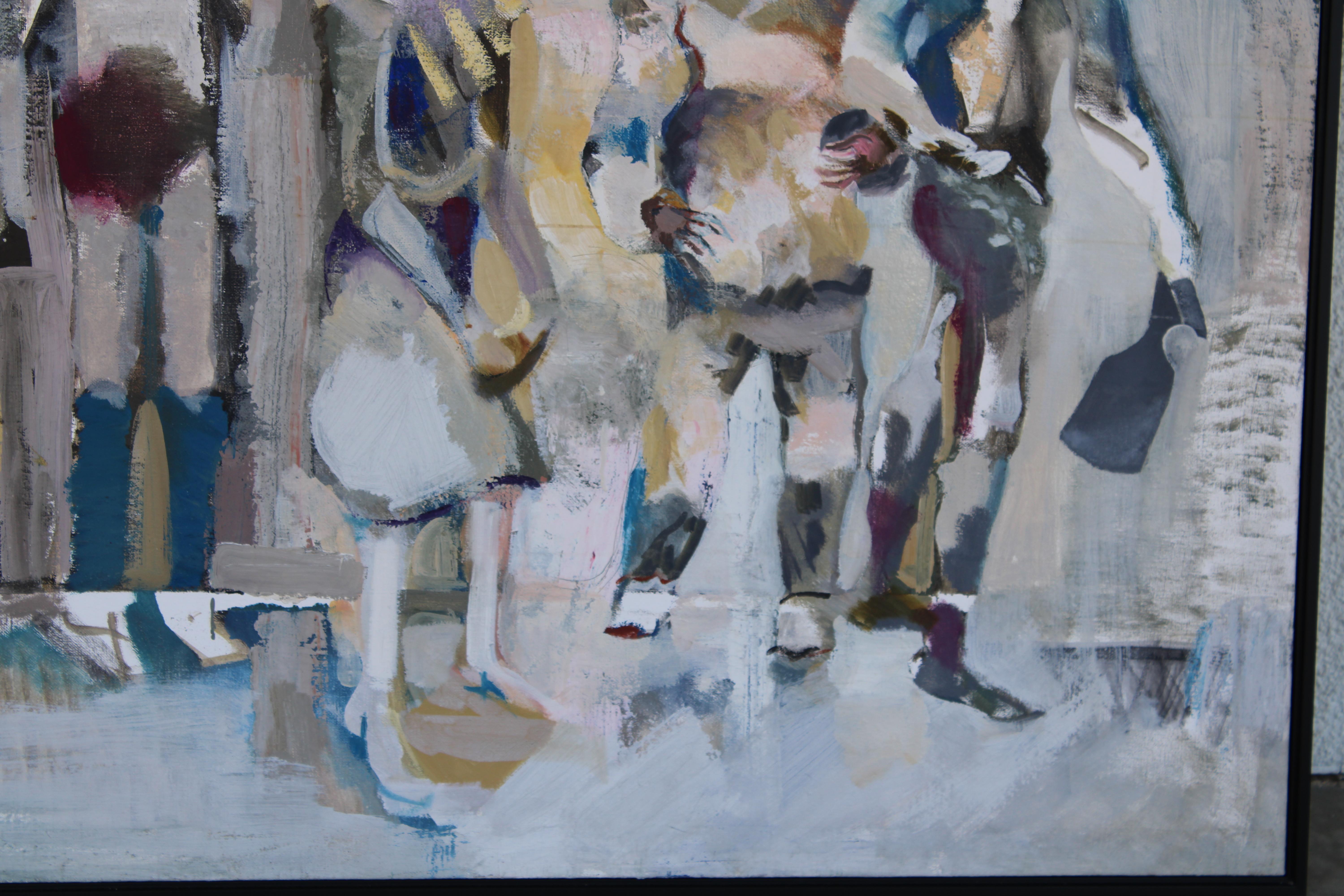 Fin du 20e siècle Peinture à l'huile sur toile d'Andrew DeShong (1941 - 2014) en vente