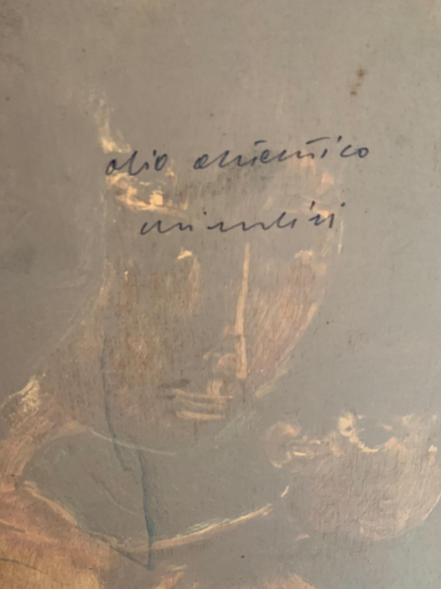 Peinture à l'huile sur toile de Remo Brindisi représentant la maternité, années 1970 en vente 1