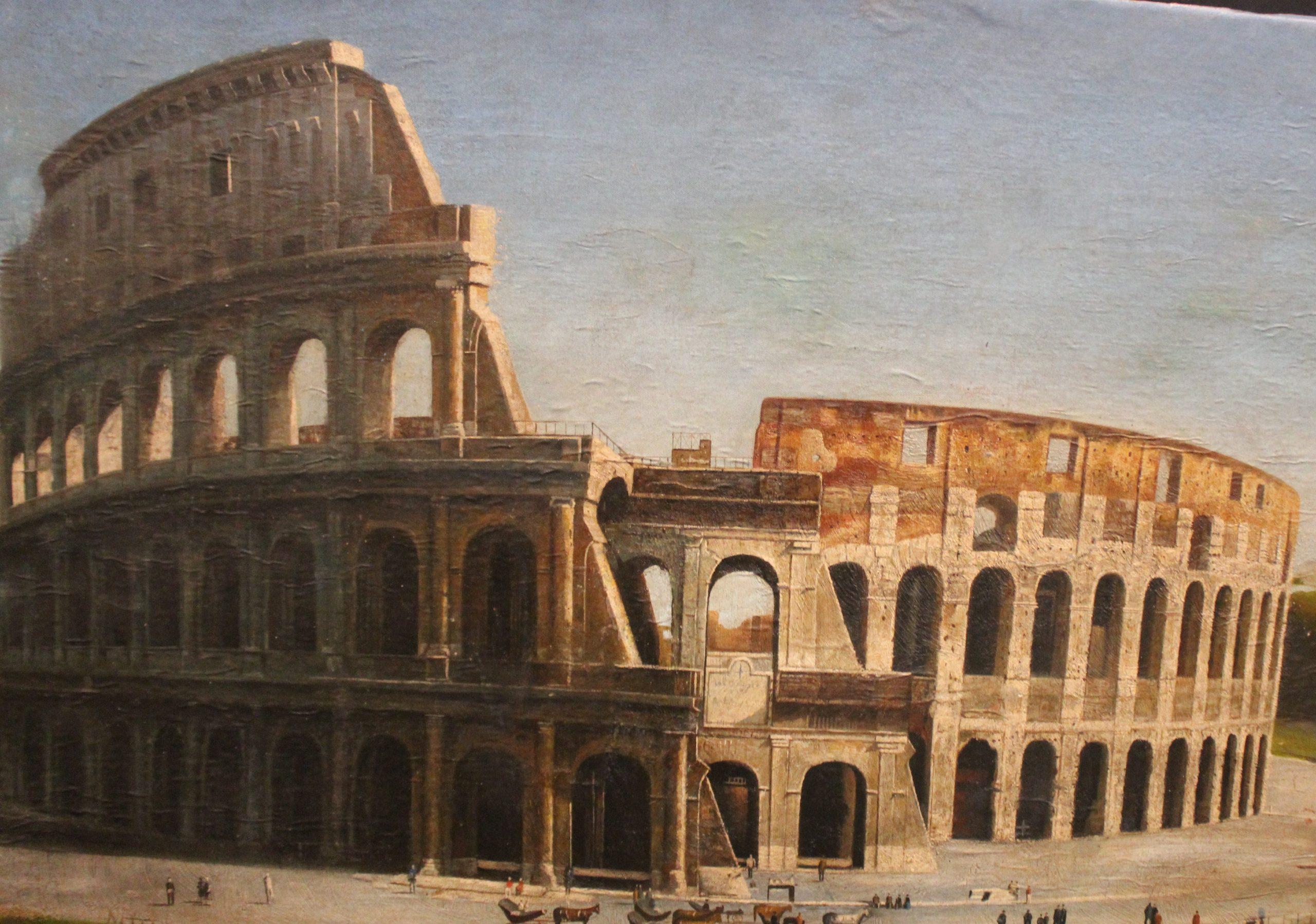 Ölgemälde auf Leinwand, Kolosseum (Italienisch) im Angebot