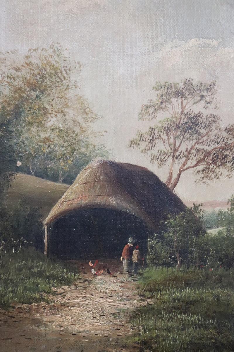 A olio Pittura a olio su tela Paesaggio inglese, fine XIX secolo in vendita