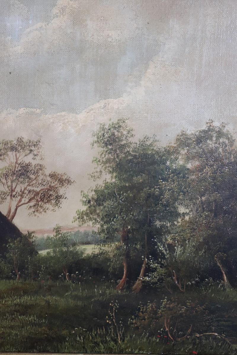 Pittura a olio su tela Paesaggio inglese, fine XIX secolo In condizioni buone in vendita a Casale Monferrato, IT
