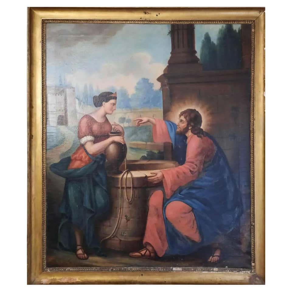 Large Antique Religious Framed Oil Painting On Canvas For Sale At large-antique-religious-framed-oil-painting-on-canvas-for-sale-at