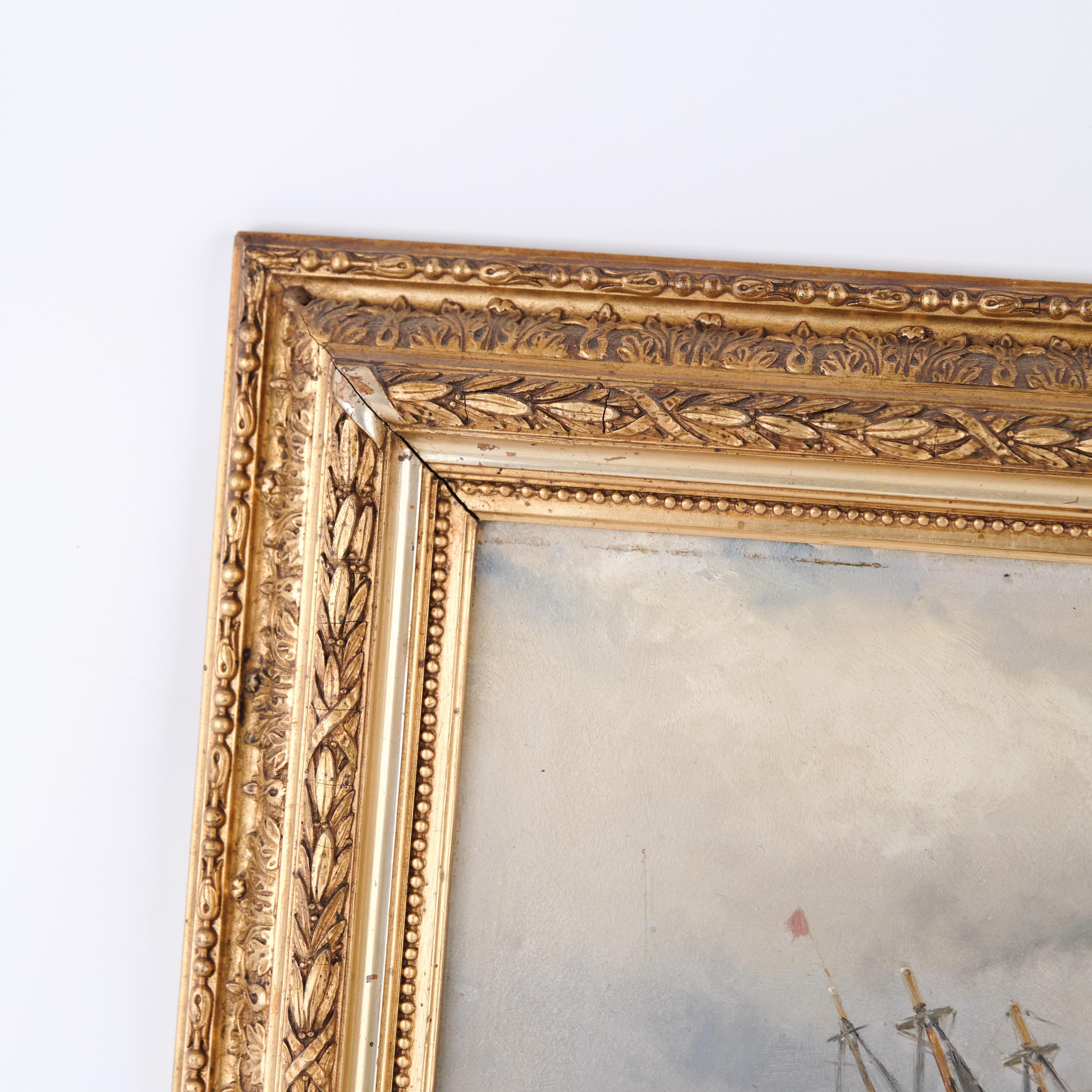 Ölgemälde auf Leinwand mit Marinemotiv von Holger Lübbers im Zustand „Gut“ im Angebot in Lejre, DK