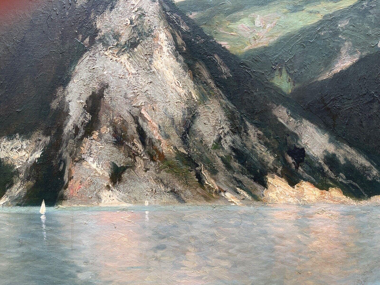 peinture lac montagne