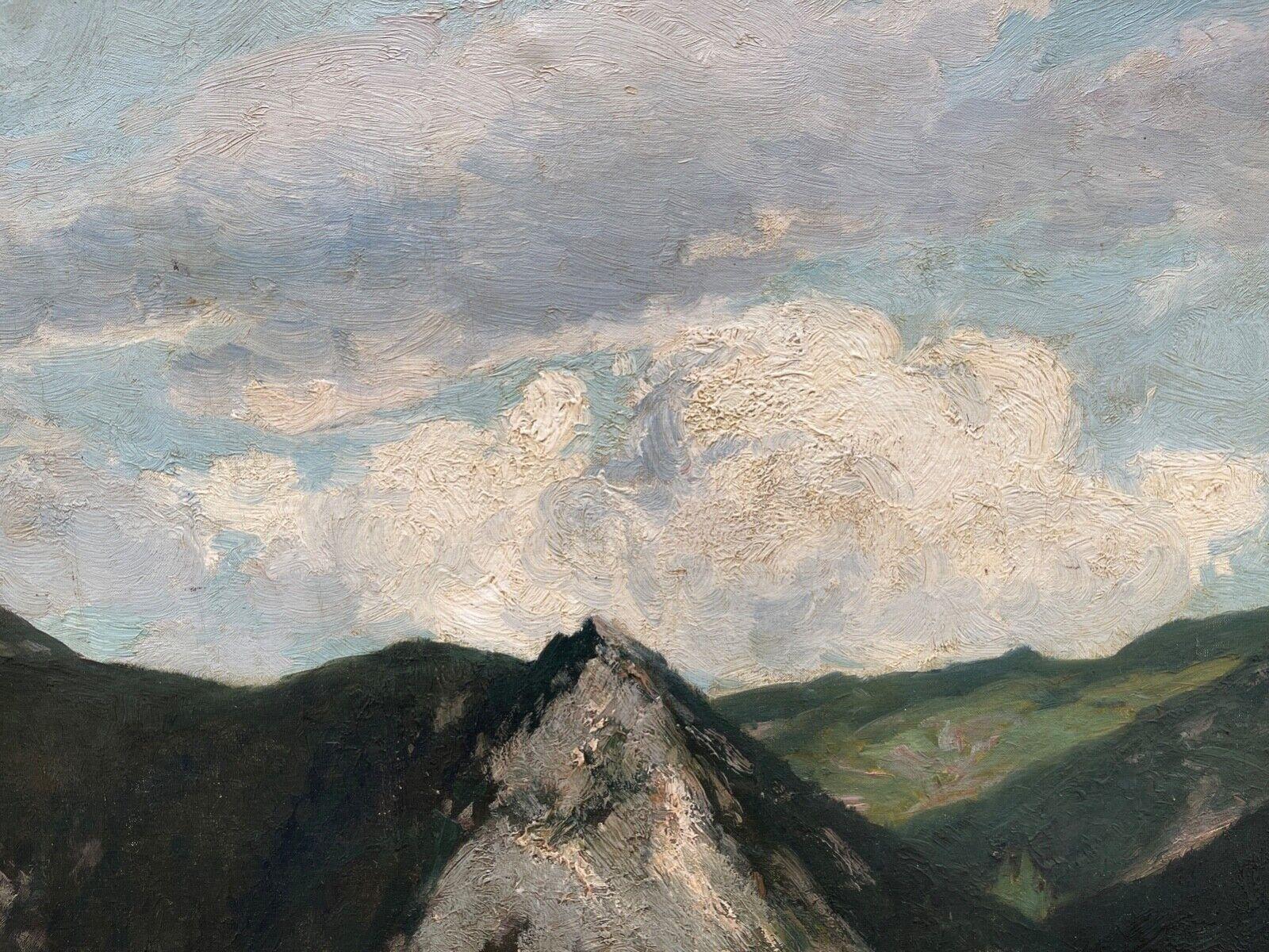 Autrichien Peinture à l'huile sur toile, paysage, lac de montagne, d'Adolf Kaufmann 19e en vente