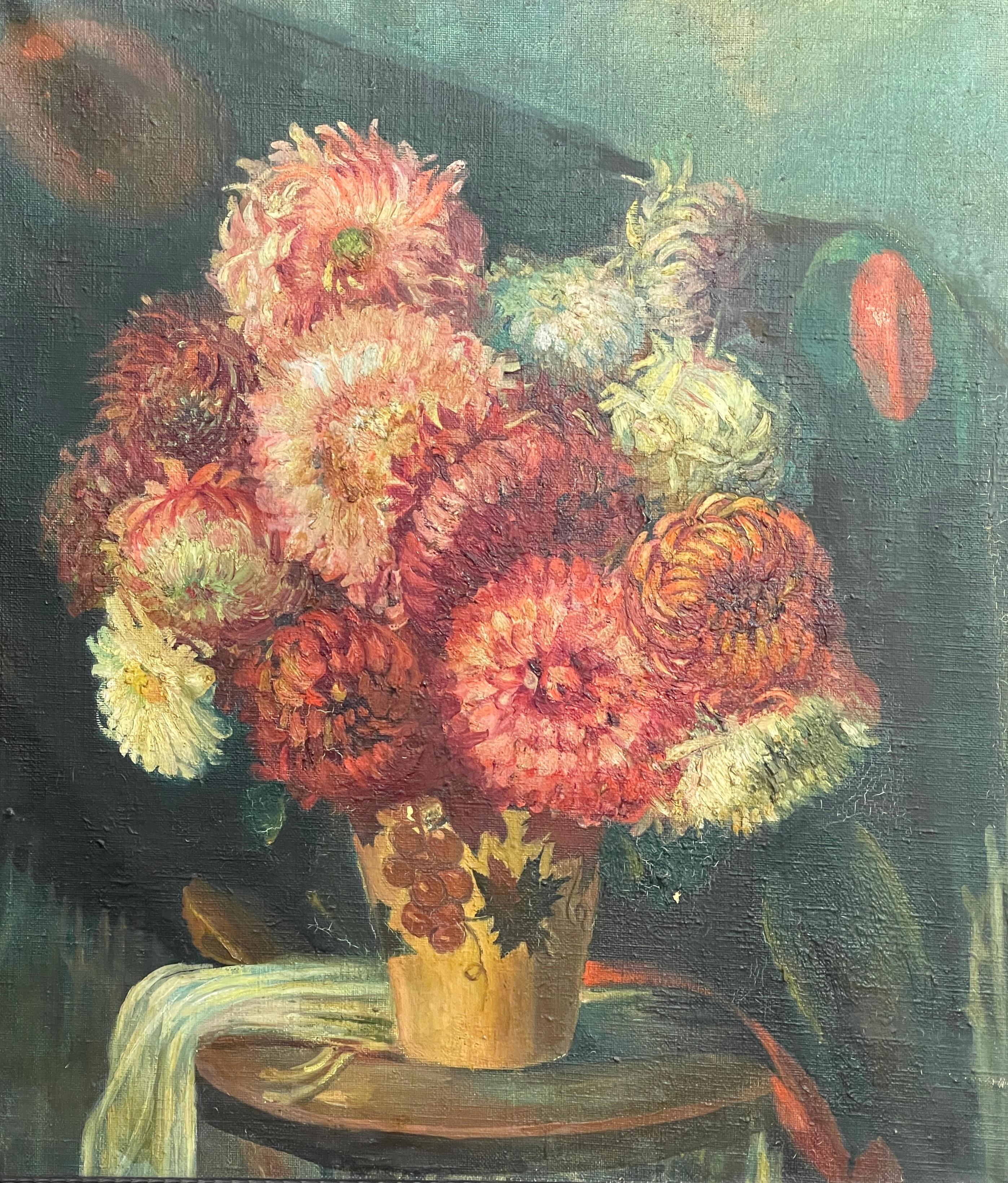 Oil painting on canvas, late 19th century, flowers
Oil painting on canvas, depicting a floral composition.
Contemporary frame, from the late 1800s.
Good condition as from picture
Dimensions (excluding frame): 60x70 cm