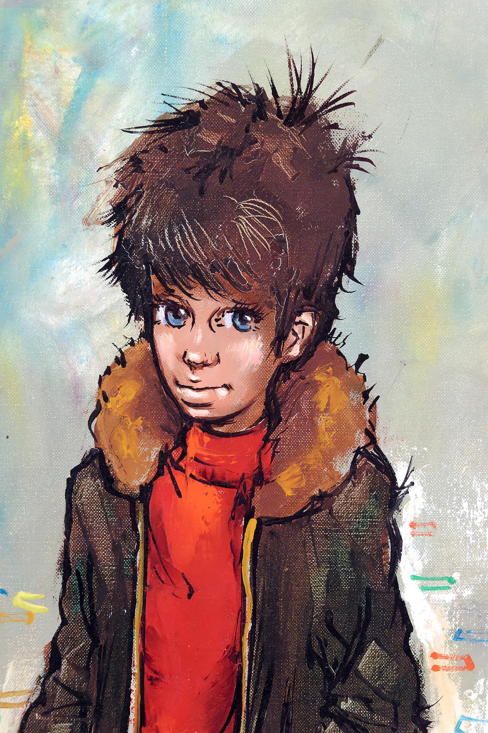 Ölgemälde auf Leinwand, Kleiner Junge, Antonio Collado Gonzalez, um 1970 (Französisch) im Angebot