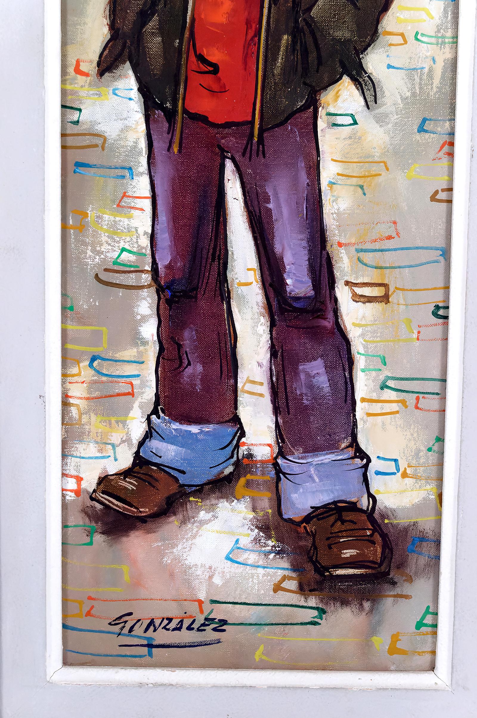 Ölgemälde auf Leinwand, Kleiner Junge, Antonio Collado Gonzalez, um 1970 (Handgefertigt) im Angebot