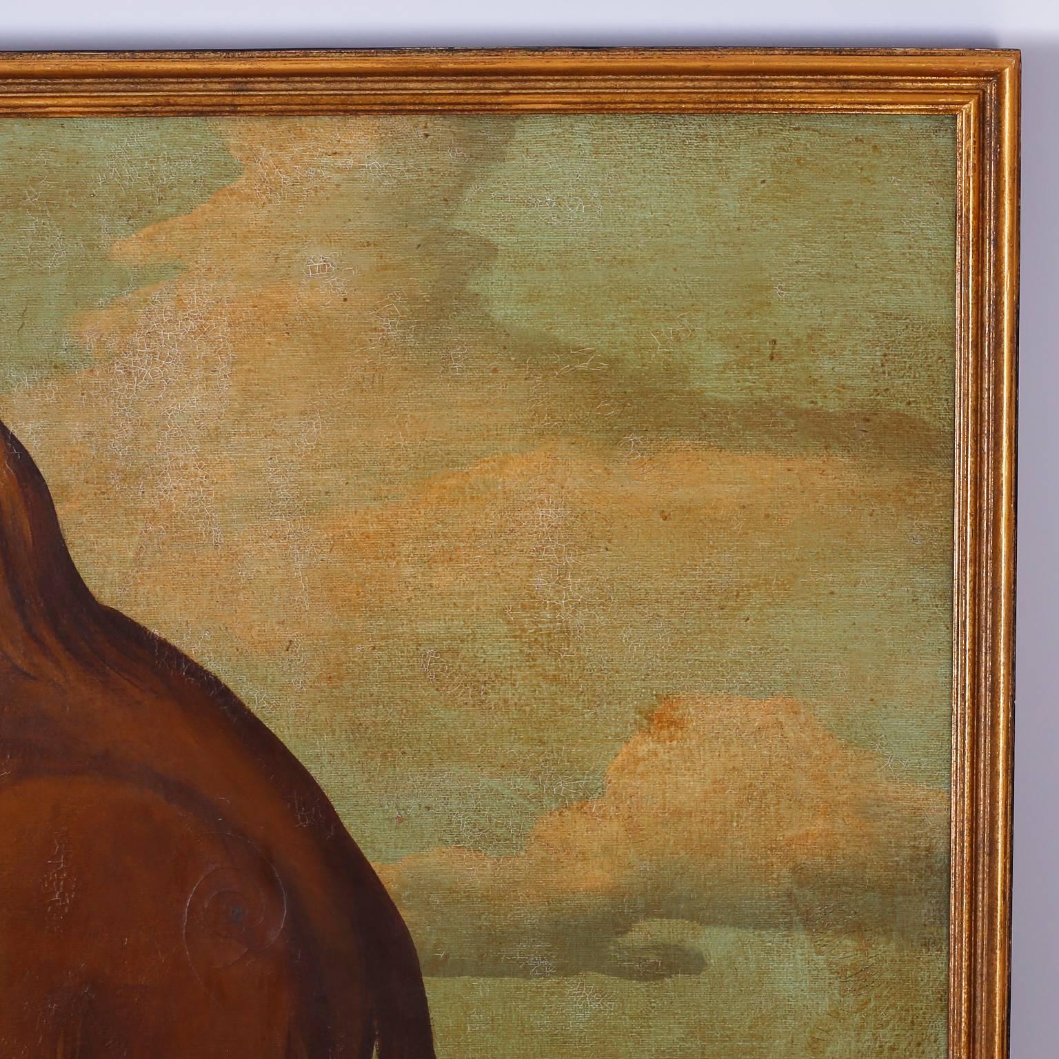 British Colonial Oil Painting on Canvas of a Camel by William Skilling