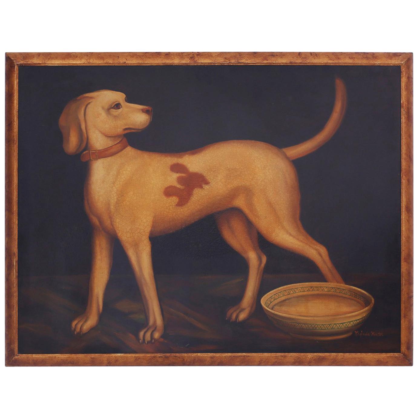 Oil Painting on Canvas of a Dog by Reginald Baxter