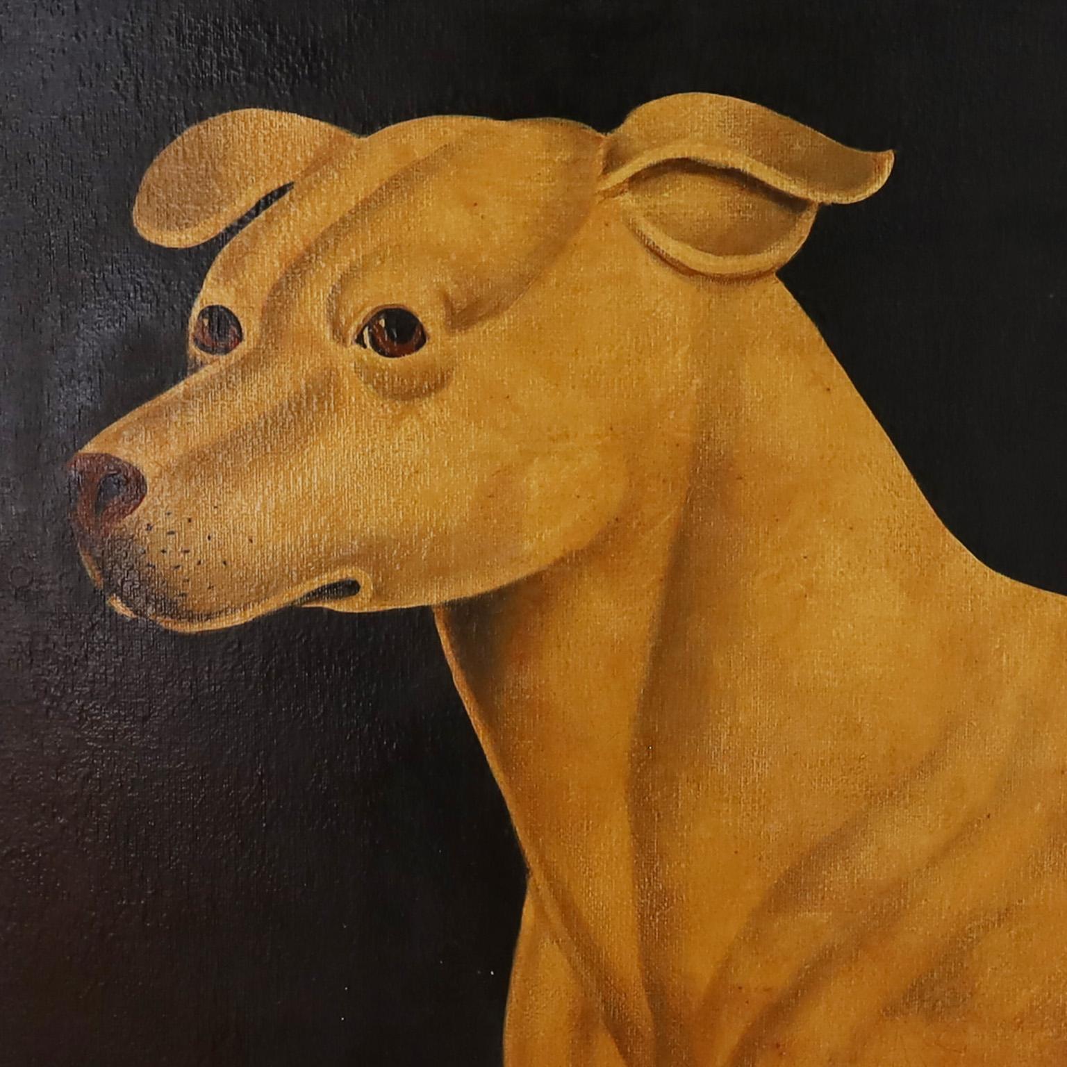 Oil Painting on Canvas of a Dog by William Skilling In Good Condition For Sale In Palm Beach, FL