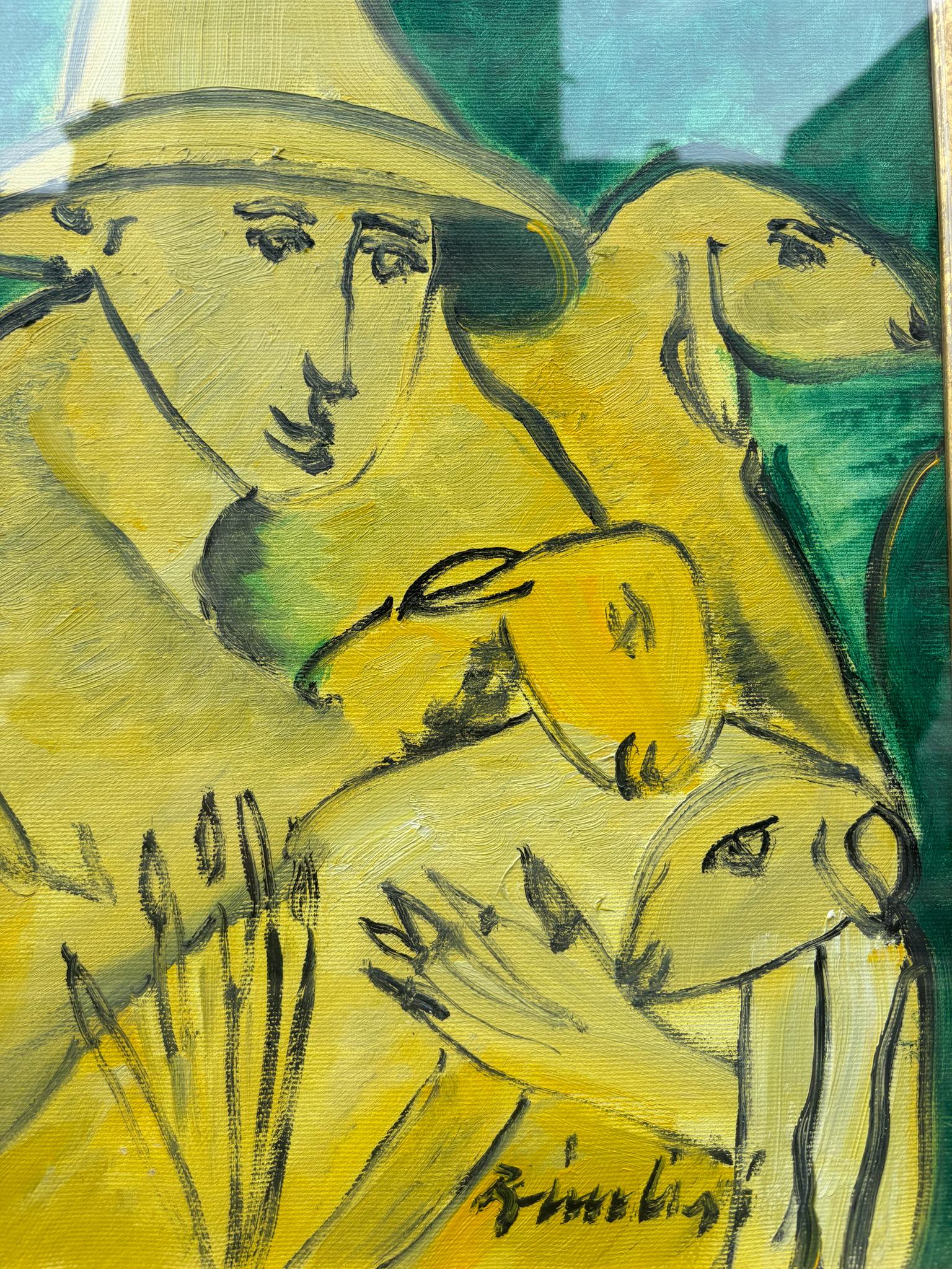 Mid-Century Modern Oil Painting on Canvas of a Pastoral Scene by Remo Brindisi, 1970s