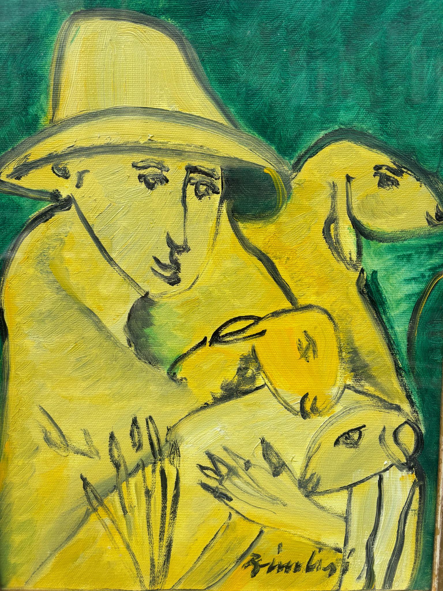 Italian Oil Painting on Canvas of a Pastoral Scene by Remo Brindisi, 1970s