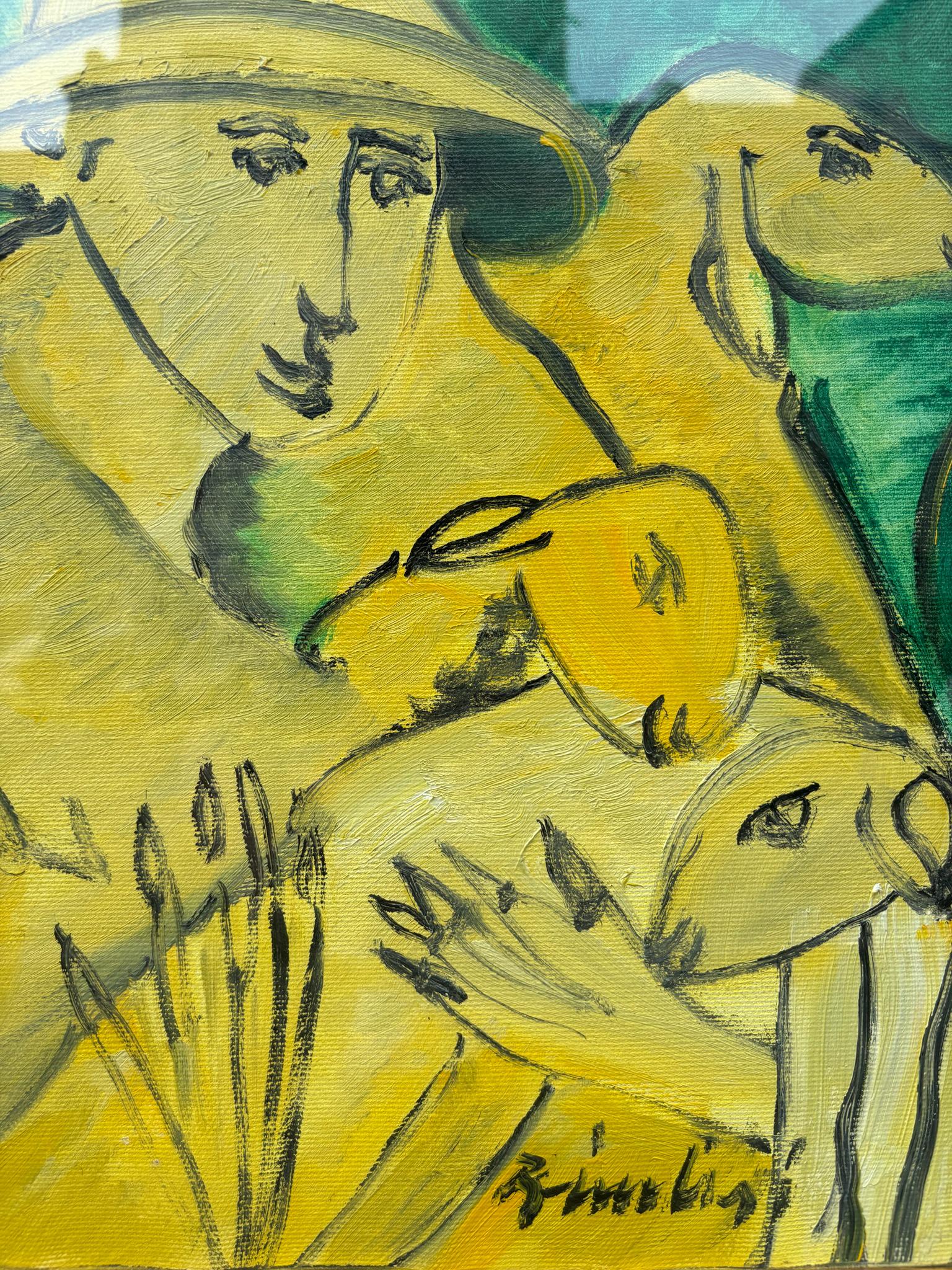 Oil Painting on Canvas of a Pastoral Scene by Remo Brindisi, 1970s 1