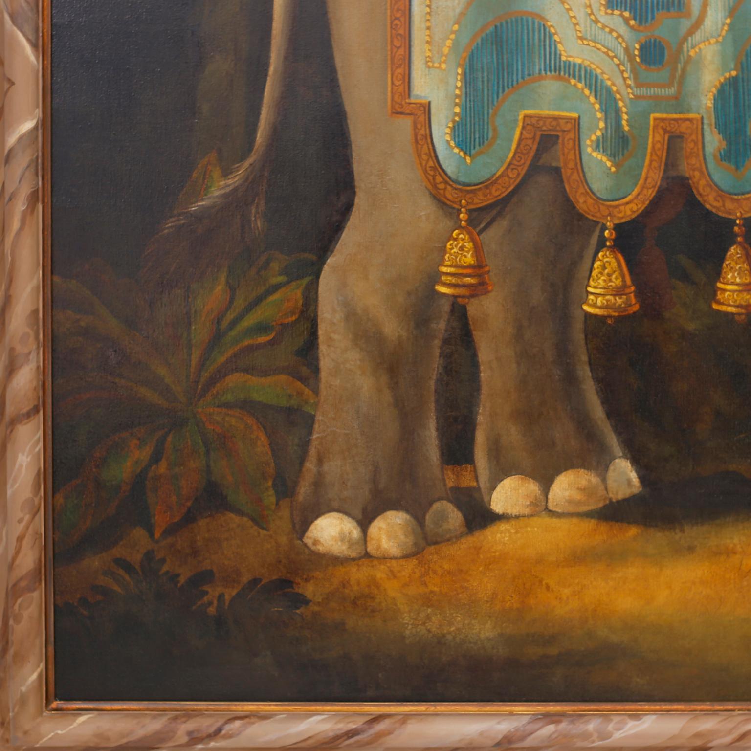 Oiled Oil Painting on Canvas of an Elephant by William Skilling