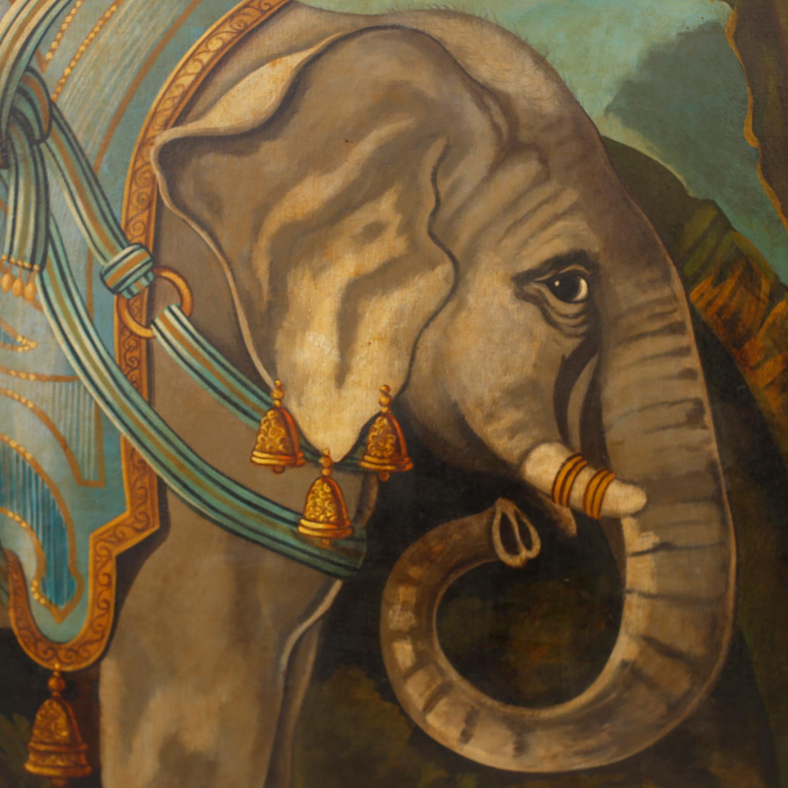 Oil Painting on Canvas of an Elephant by William Skilling In Good Condition In Palm Beach, FL