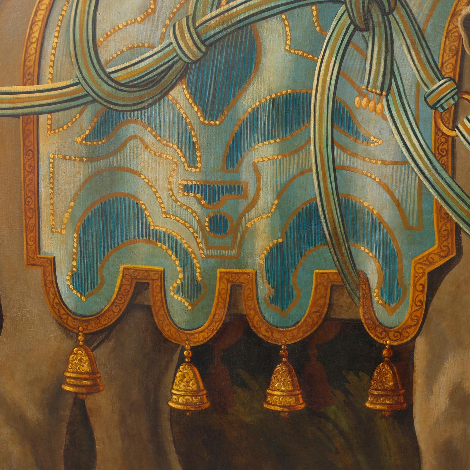 20th Century Oil Painting on Canvas of an Elephant by William Skilling