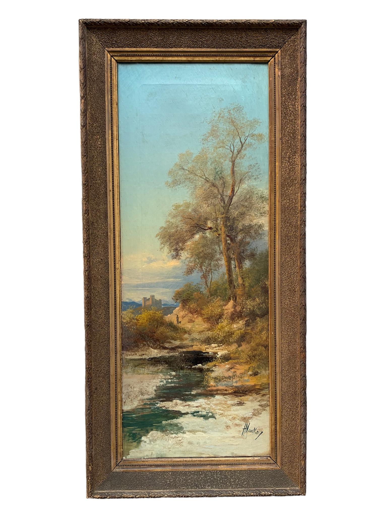 Oil painting on canvas depicting a natural autumn landscape, created by Henry Markò in the early 20th century.

Ø cm 49 h cm 105

Henry Markò, descendant of the Austrian painting dynasty of Andrea Markò, was born in Florence in 1855. His works