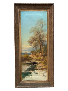 Oil Painting on Canvas of Autumn Landscape by Henry Markò, Early XX Century