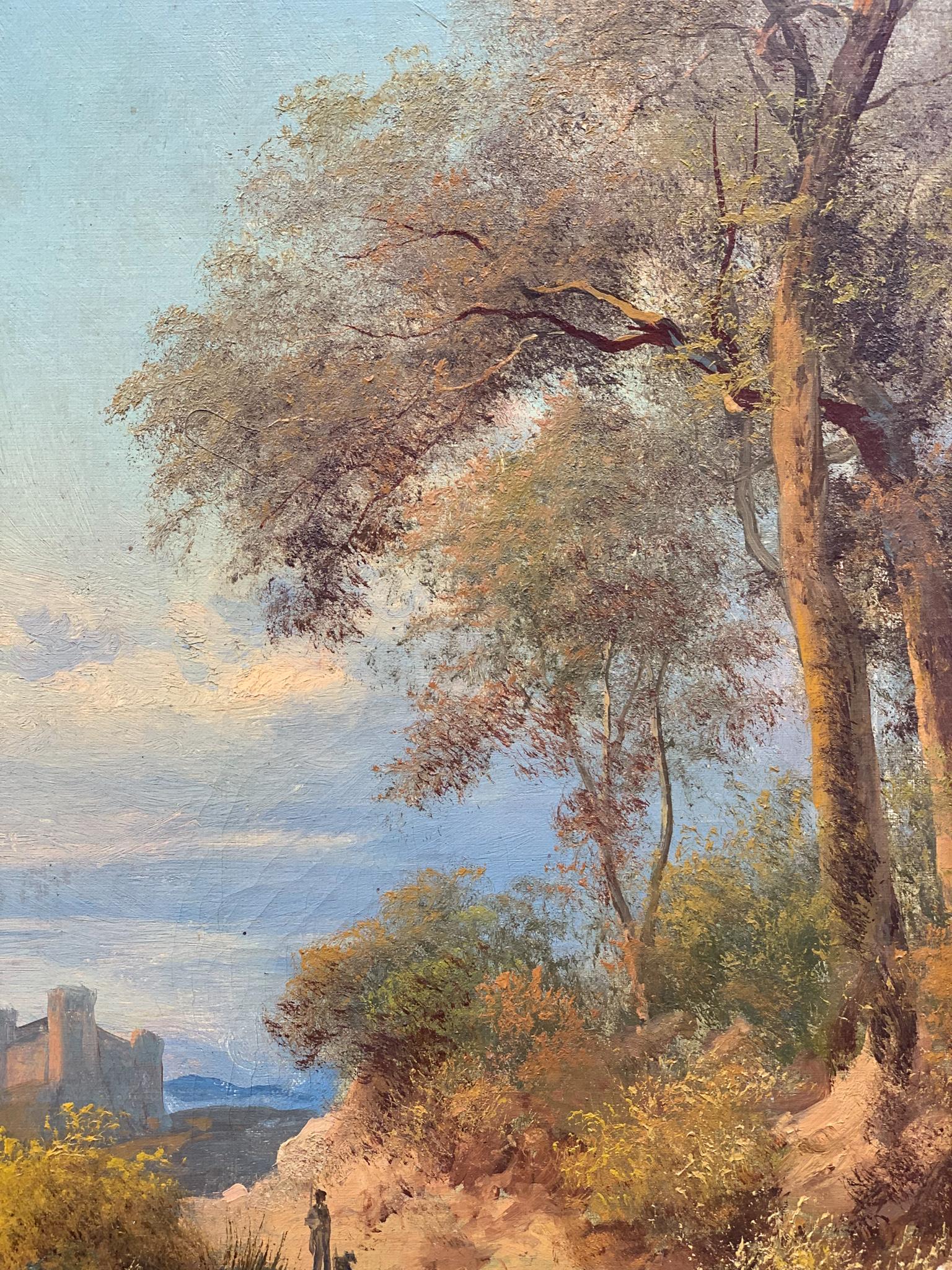 Early 20th Century Oil Painting on Canvas of Autumn Landscape by Henry Markò, Early XX Century For Sale