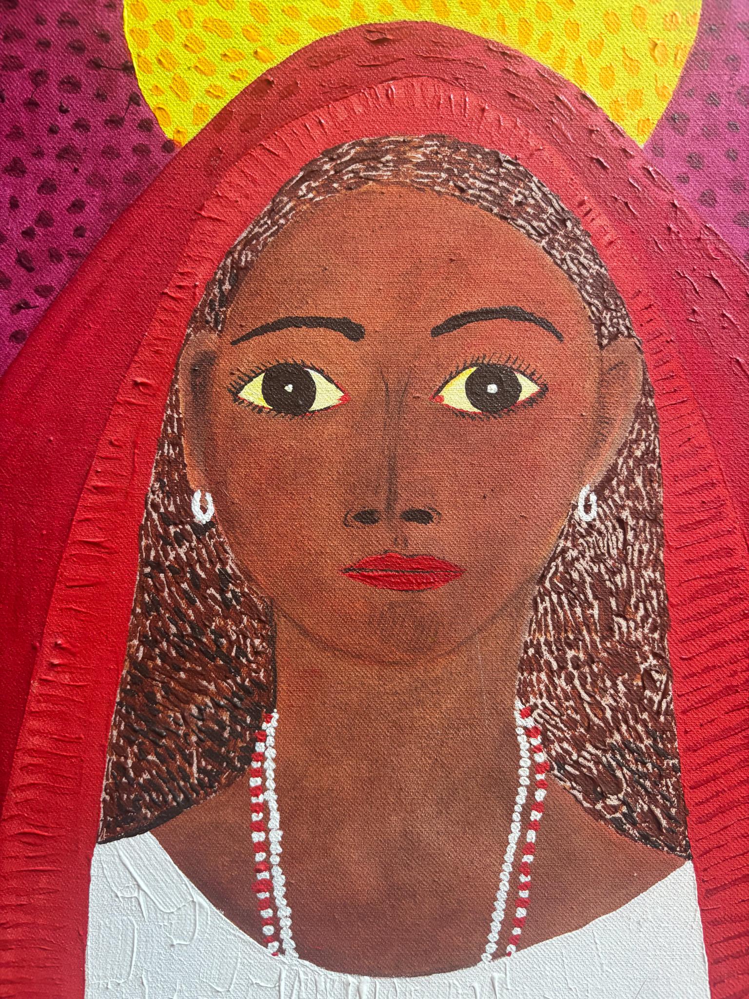 Cuban Oil Painting on Canvas of Female Portrait by José García Montebravo from 1998