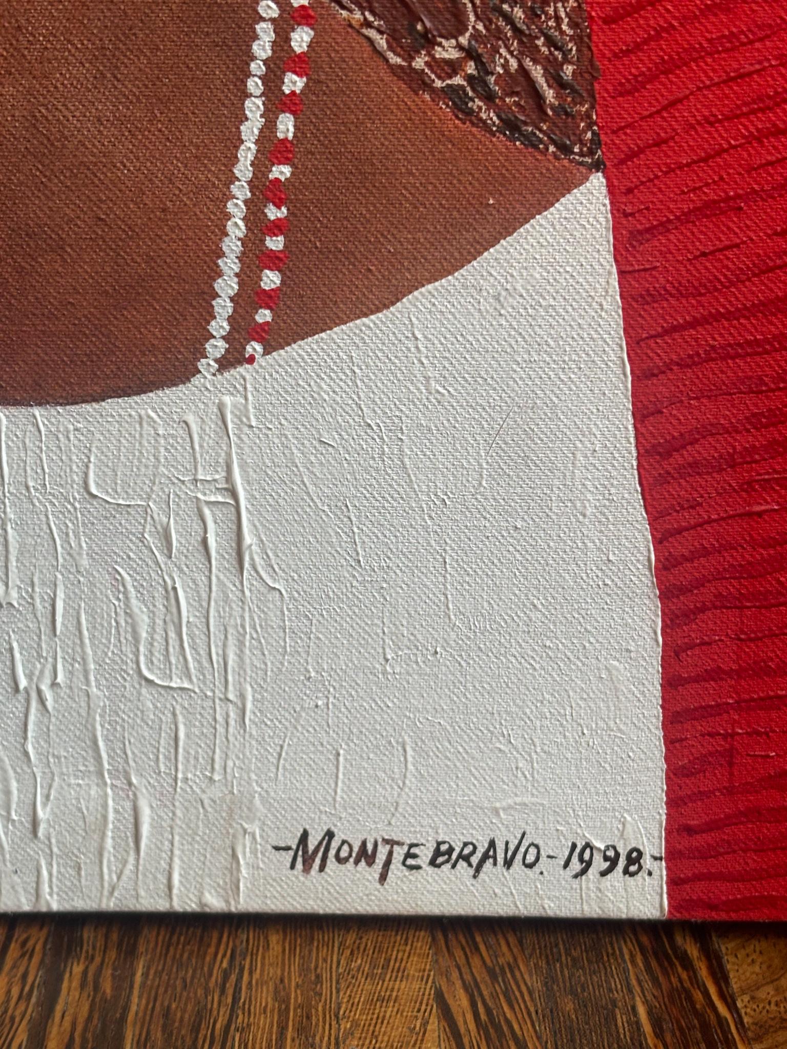 Oil Painting on Canvas of Female Portrait by José García Montebravo from 1998 In Good Condition In Milano, MI