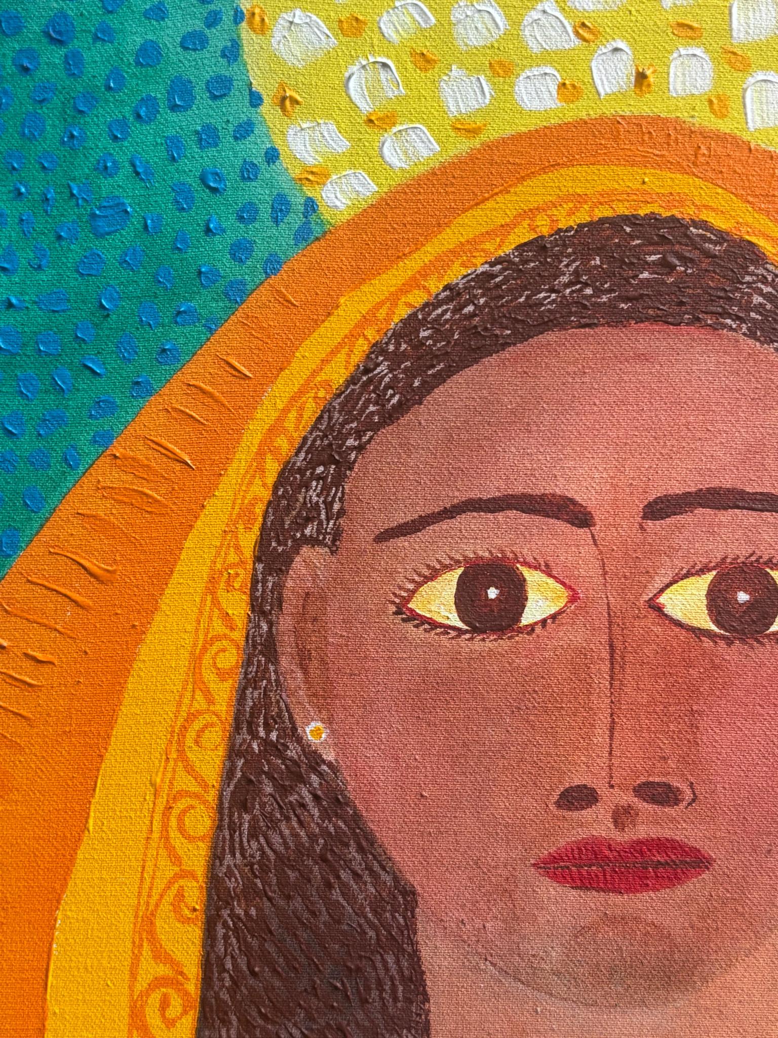 Oil Painting on Canvas of Female Portrait by José García Montebravo from 1998 In Good Condition For Sale In Milano, MI