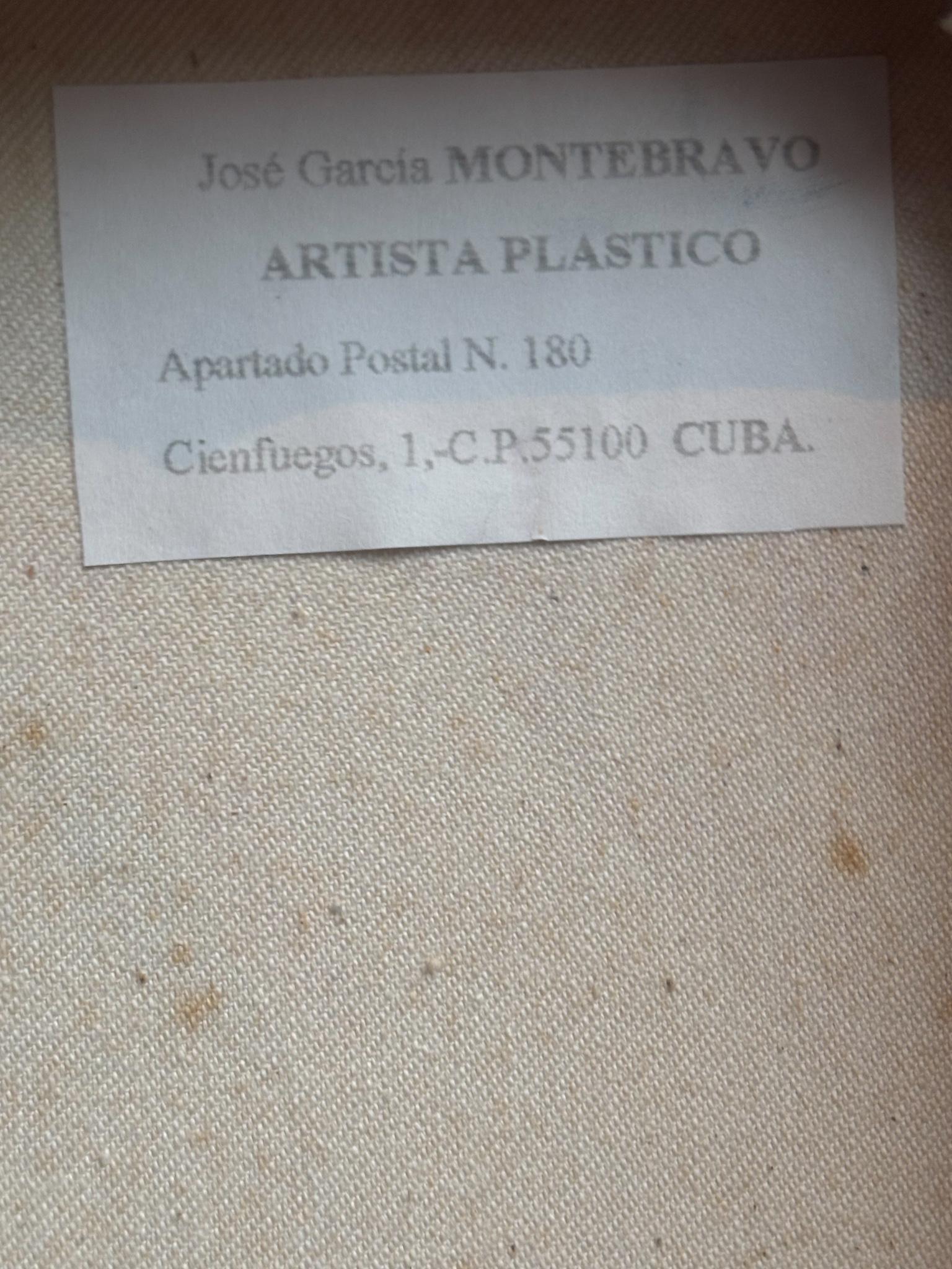 Late 20th Century Oil Painting on Canvas of Female Portrait by José García Montebravo from 1998
