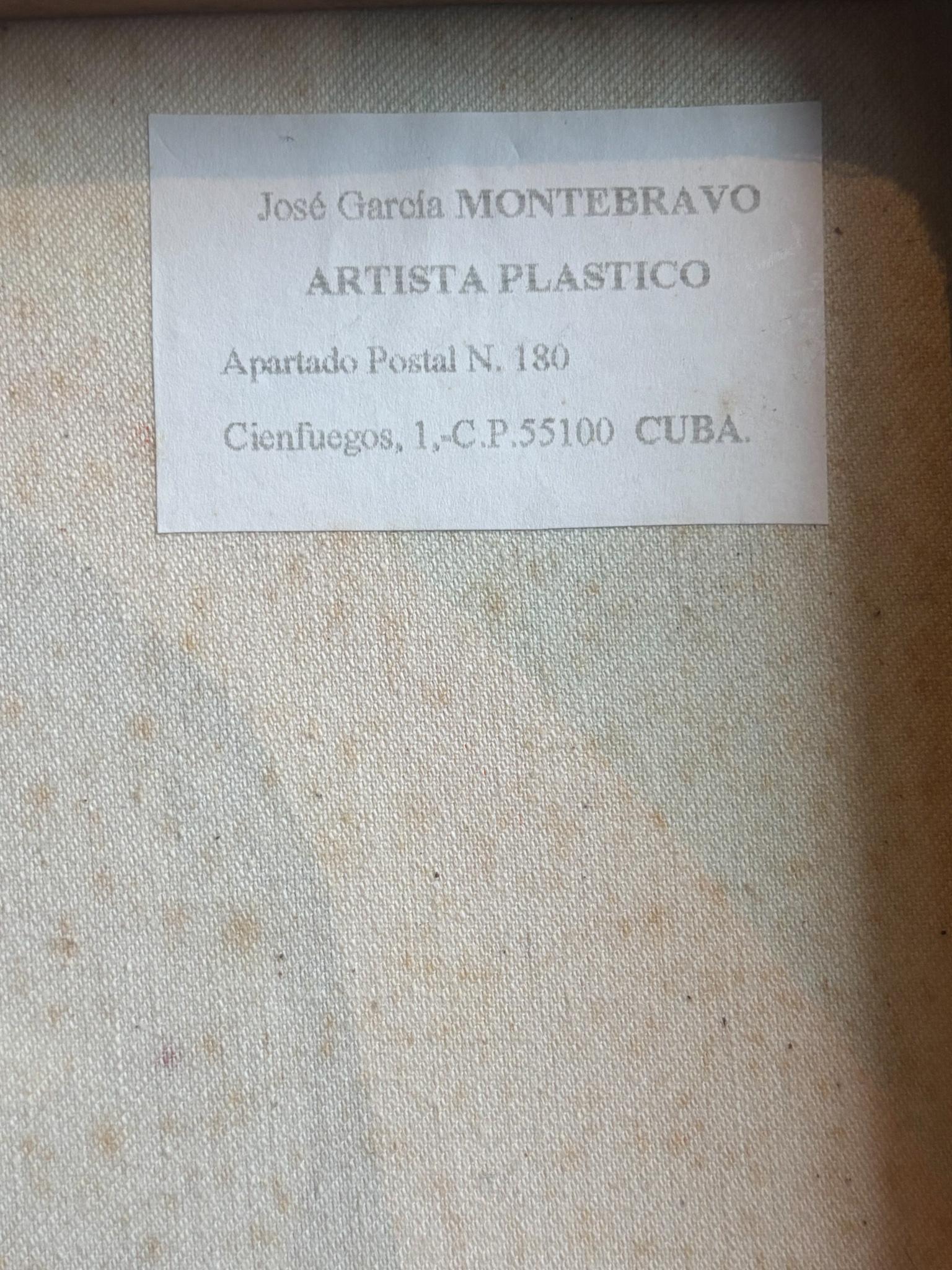 Oil Painting on Canvas of Female Portrait by José García Montebravo from 1998 For Sale 1