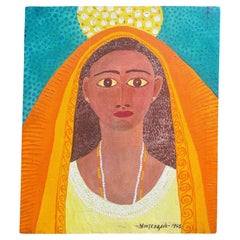 Oil Painting on Canvas of Female Portrait by José García Montebravo from 1998