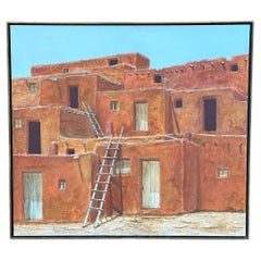 Oil Painting on Canvas of Taos Pueblo, New Mexico by Frances Dulaney Jacobs