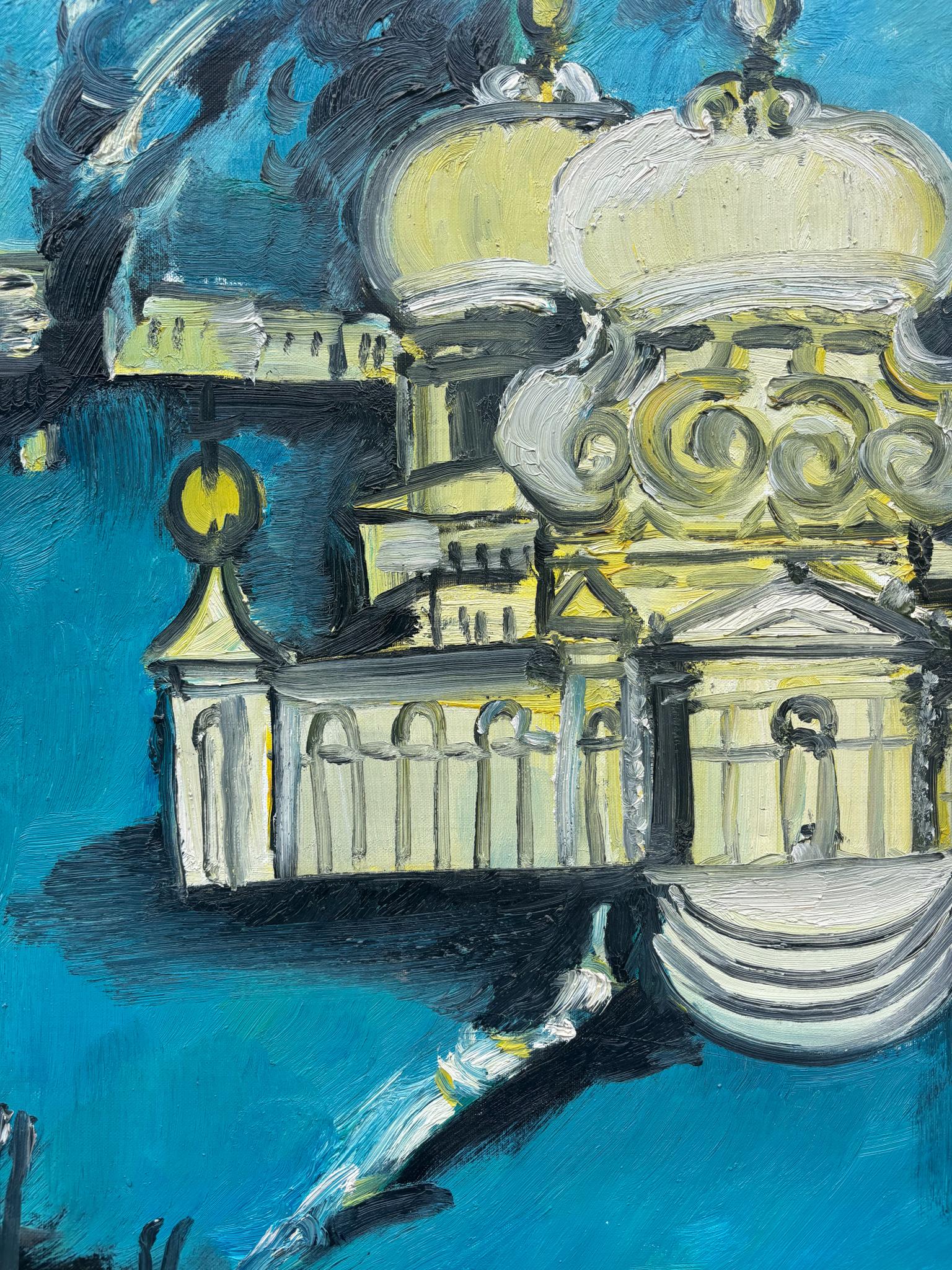 Italiano Dipinto a olio su tela di Venezia di Remo Brindisi anni '70