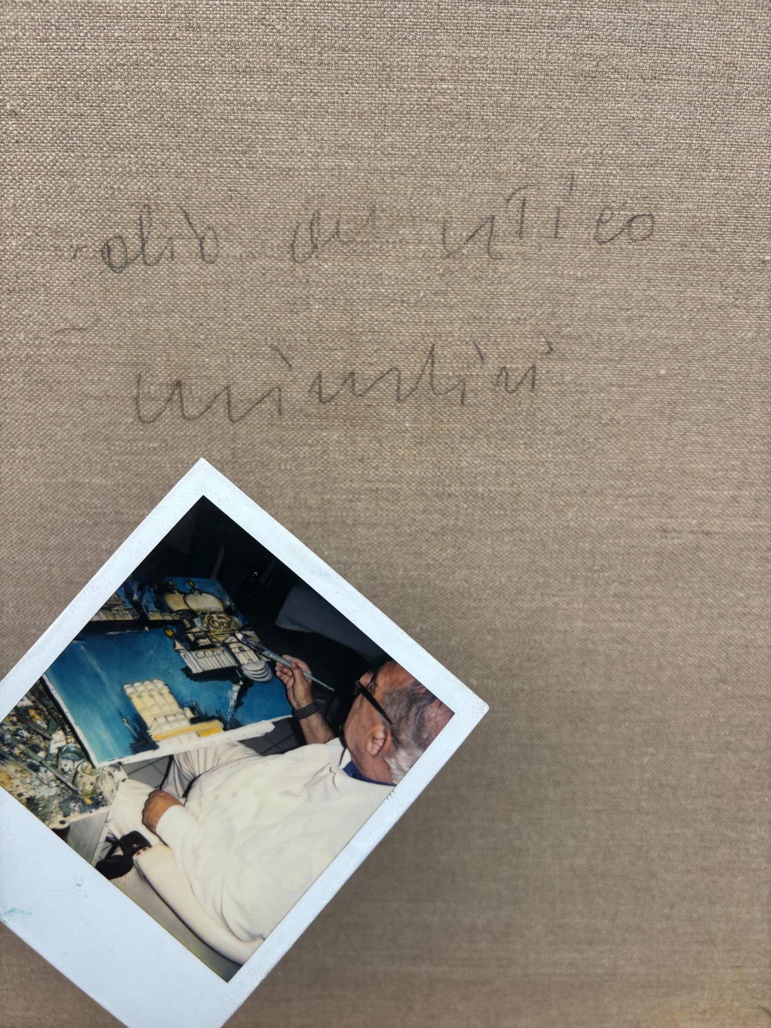 Fine XX secolo Dipinto a olio su tela di Venezia di Remo Brindisi anni '70