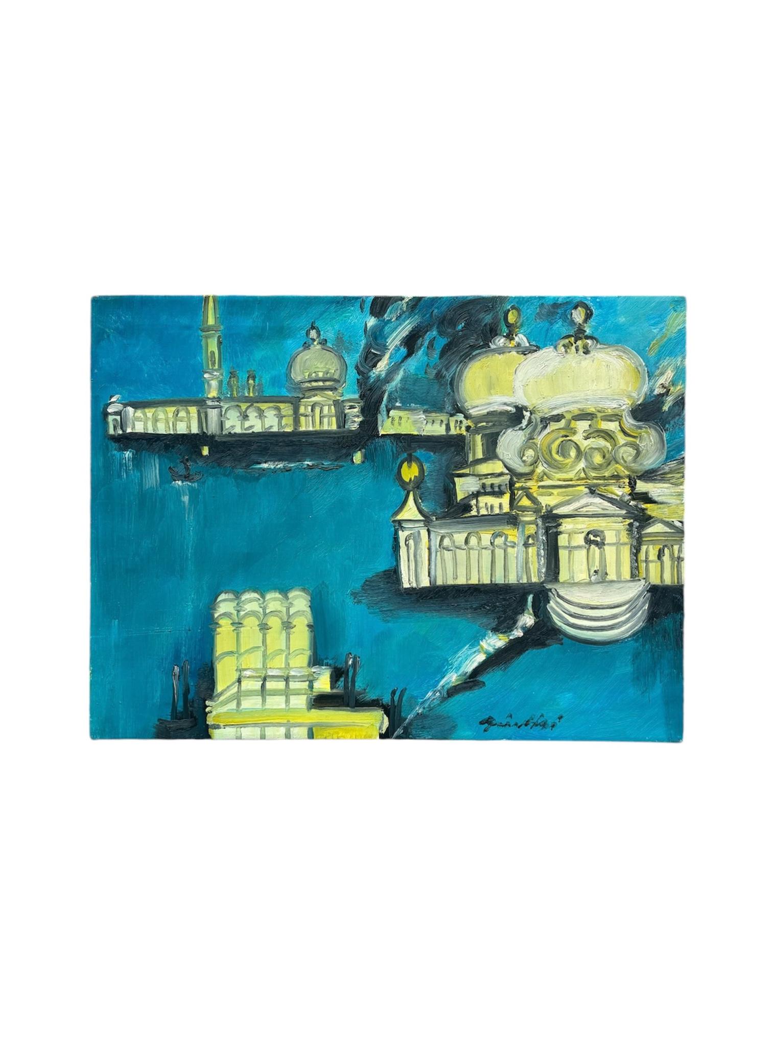 Tela Dipinto a olio su tela di Venezia di Remo Brindisi anni '70