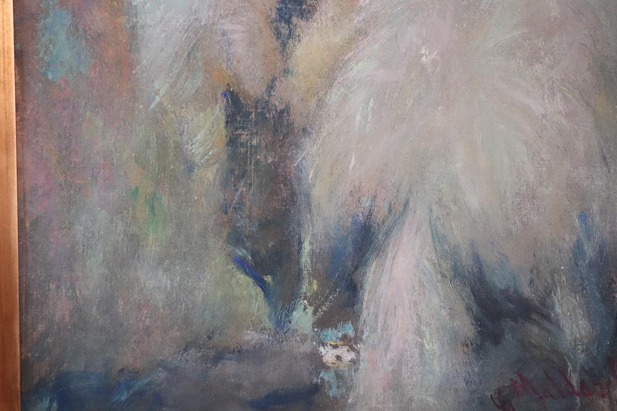 Ölgemälde auf Leinwand, Porträt einer jungen Frau, signiert G. Maldarelli 1917 (20. Jahrhundert) im Angebot