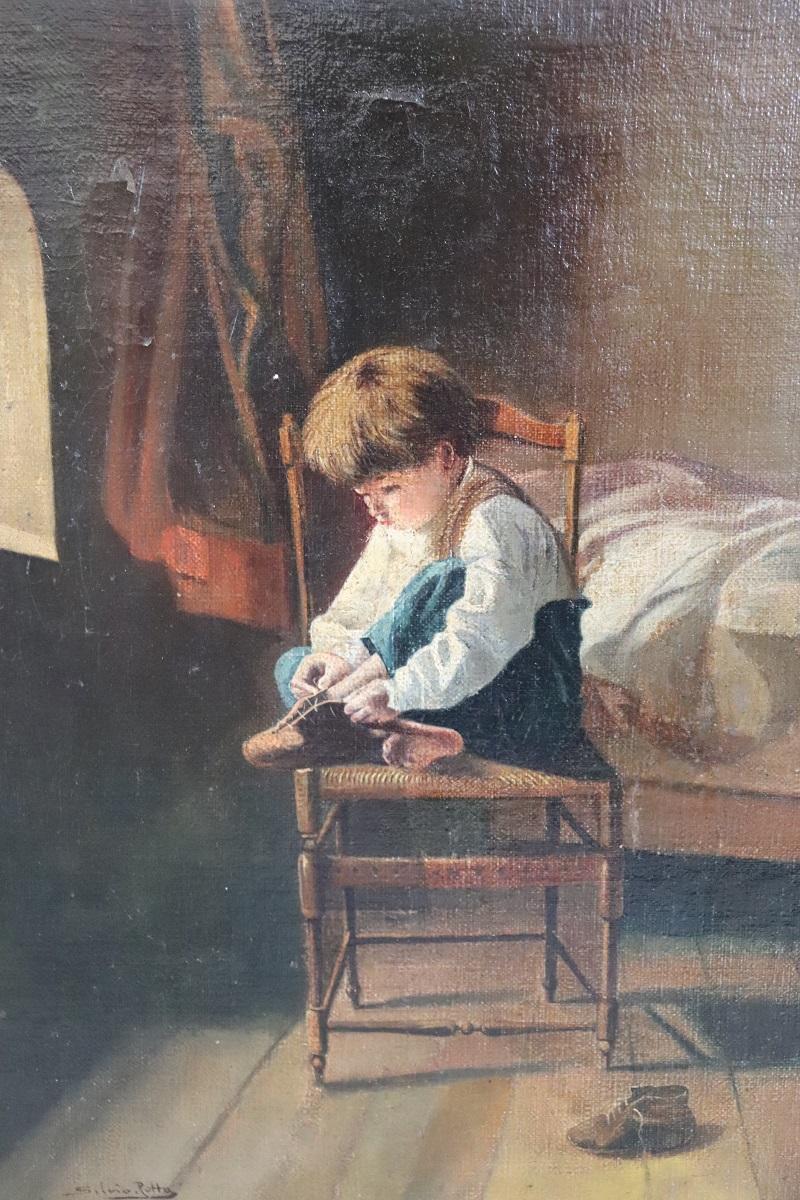 Pintura al óleo sobre lienzo, firmada Italiano en venta