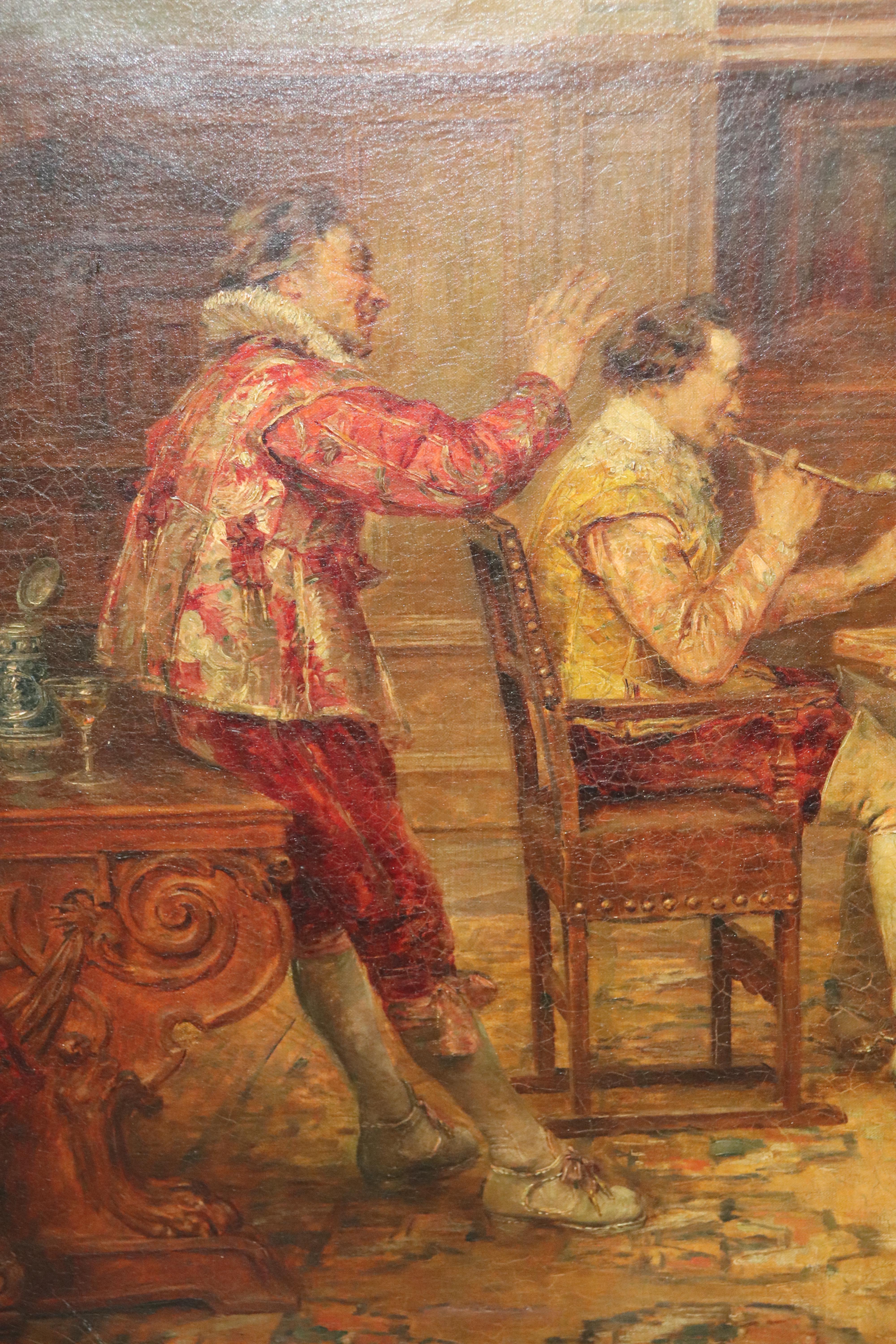 Baroque Peinture à l'huile sur toile intitulée « Checkmated » par Alex De Andreis  en vente