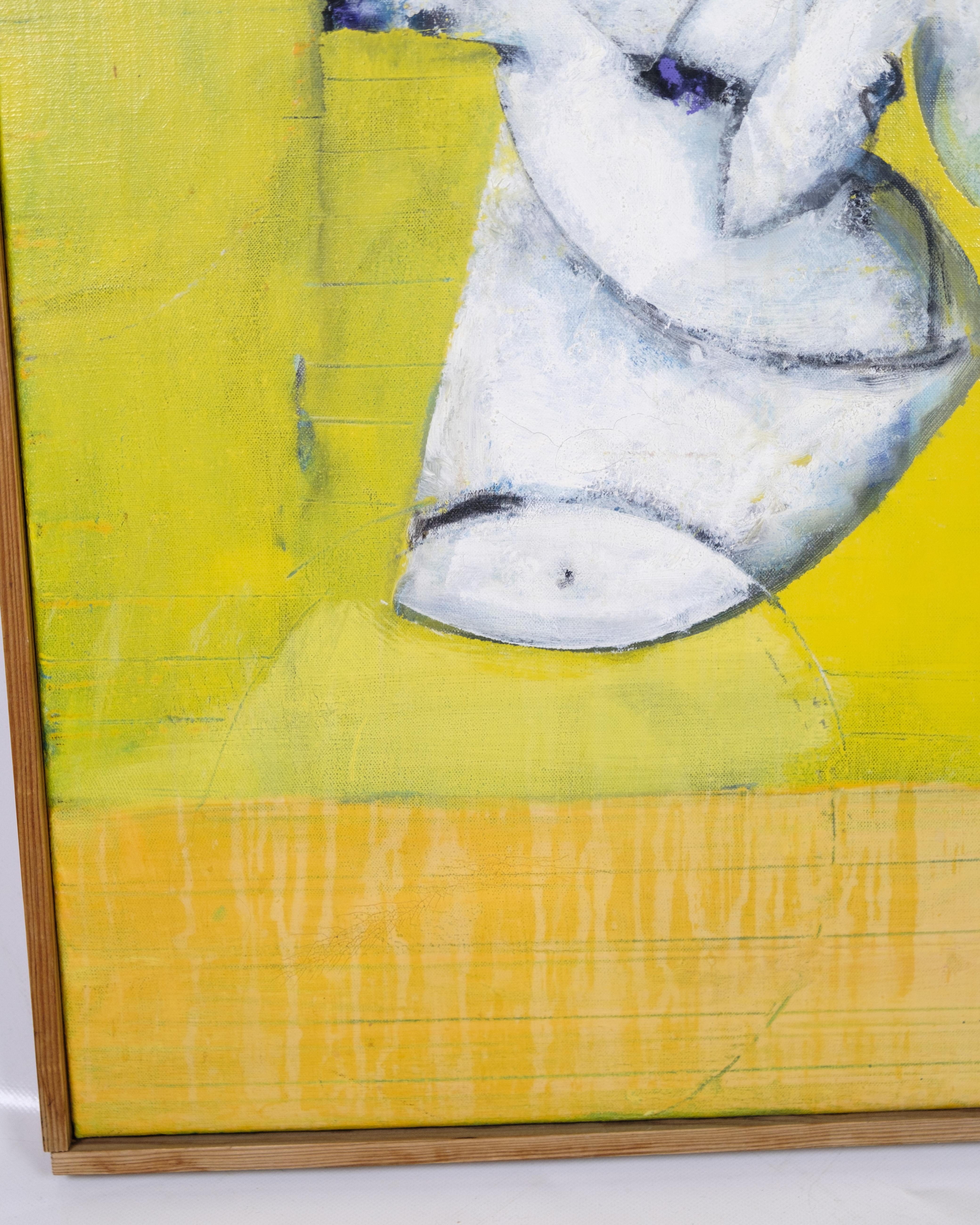 Oil Painting On Canvas With A Nature Frame Signed By Allan Schmidt From 1968 For Sale 1