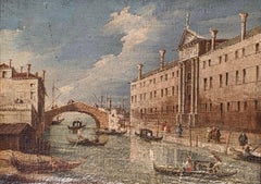 Oil Painting on Canvas with Gilded Frame, Venice, Early 1900s